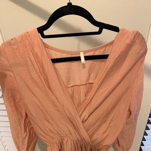 Coral long sleeved jumpsuit